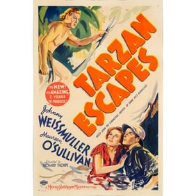 TARZAN ESCAPES - One Sheet (28" x 41"); From the Bradleigh Vinson Collection; Style C, Stone