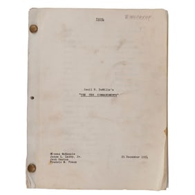 THE TEN COMMANDMENTS - Film Script (8.5" x 11"); Written by Dorothy Clarke Wilson, J.H. Ingraham and