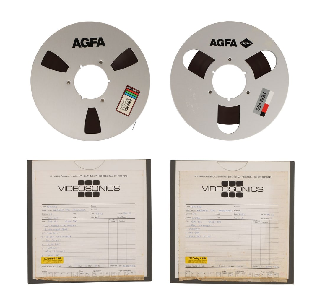 PAUL MCCARTNEY / PHIL COLLINS / CLIFF RICHARD - Two 1990 Knebworth Charity Concert 1/4" Reel-to-Reel: PAUL MCCARTNEY / PHIL COLLINS / CLIFF RICHARD - Two 1990 Knebworth Charity Concert 1/4" Reel-to-Reel Tapes - Two 1/4" reel-to-reel tapes from the 1990 Knebworth charity concert (known as The Silver Cl