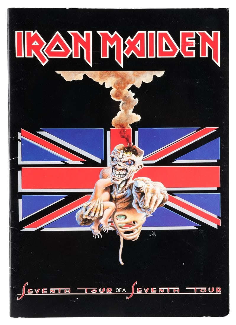 IRON MAIDEN - Bruce Dickinson, Steve Harris, Dave Murray, Adrian Smith, and Nicko: IRON MAIDEN - Bruce Dickinson, Steve Harris, Dave Murray, Adrian Smith, and Nicko McBrain-Autographed "Seventh Tour of A Seventh Tour" Programme - A fully autographed programme for Iron Maiden's "Seve