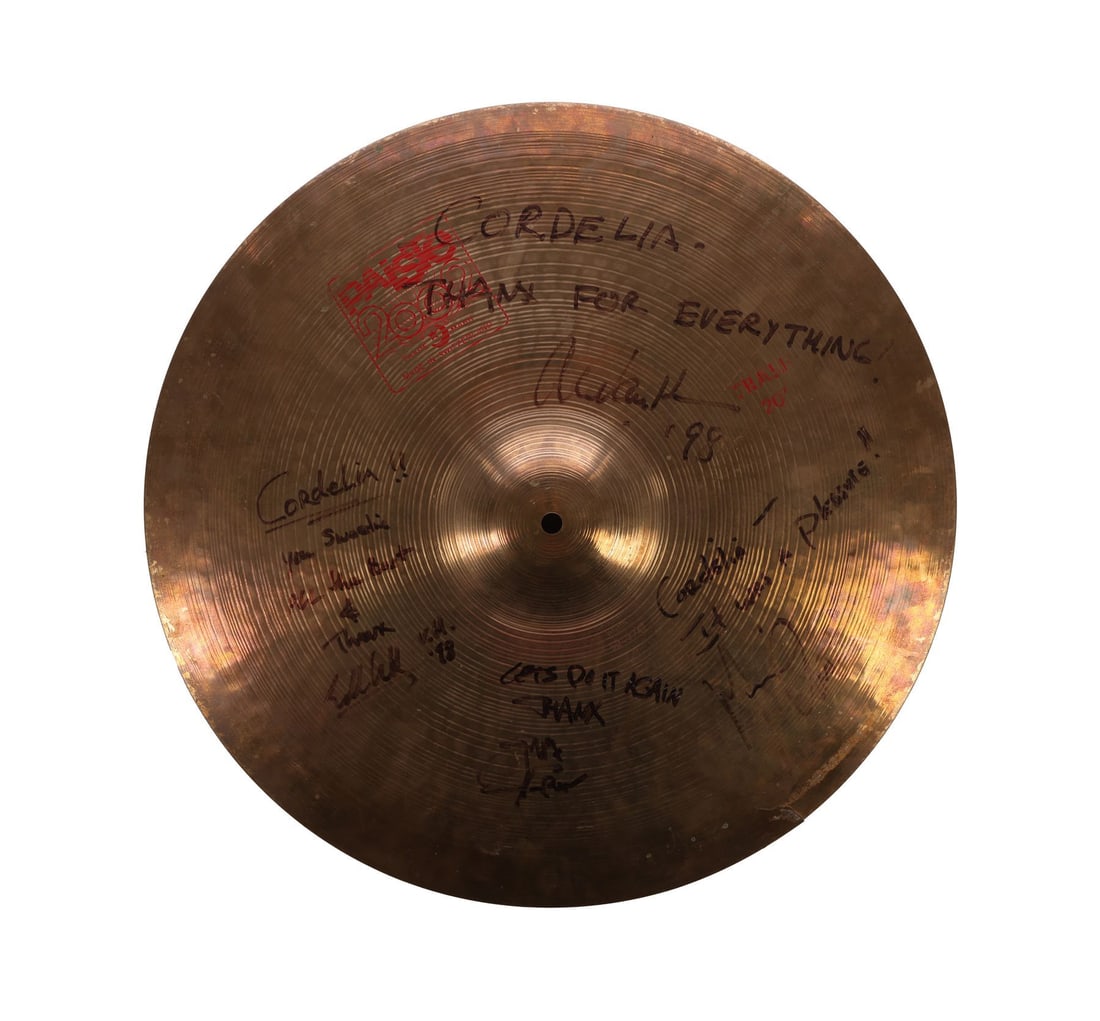 VAN HALEN - Eddie Van Halen, Alex Van Halen, Michael Anthony and Gary Cherone-Autographed Cymbal (1 of 7)