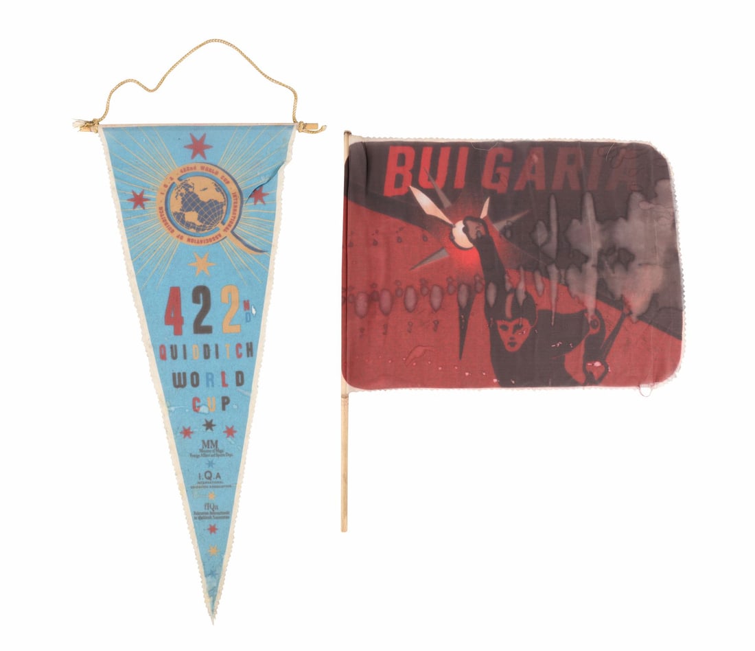 HARRY POTTER AND THE GOBLET OF FIRE (2005) - Pair of 422nd Quidditch World Cup Banners: HARRY POTTER AND THE GOBLET OF FIRE (2005) - Pair of 422nd Quidditch World Cup Banners - Two banners for the 422nd Quidditch World Cup from Mike Newell's fantasy sequel film Harry Potter and the Goble