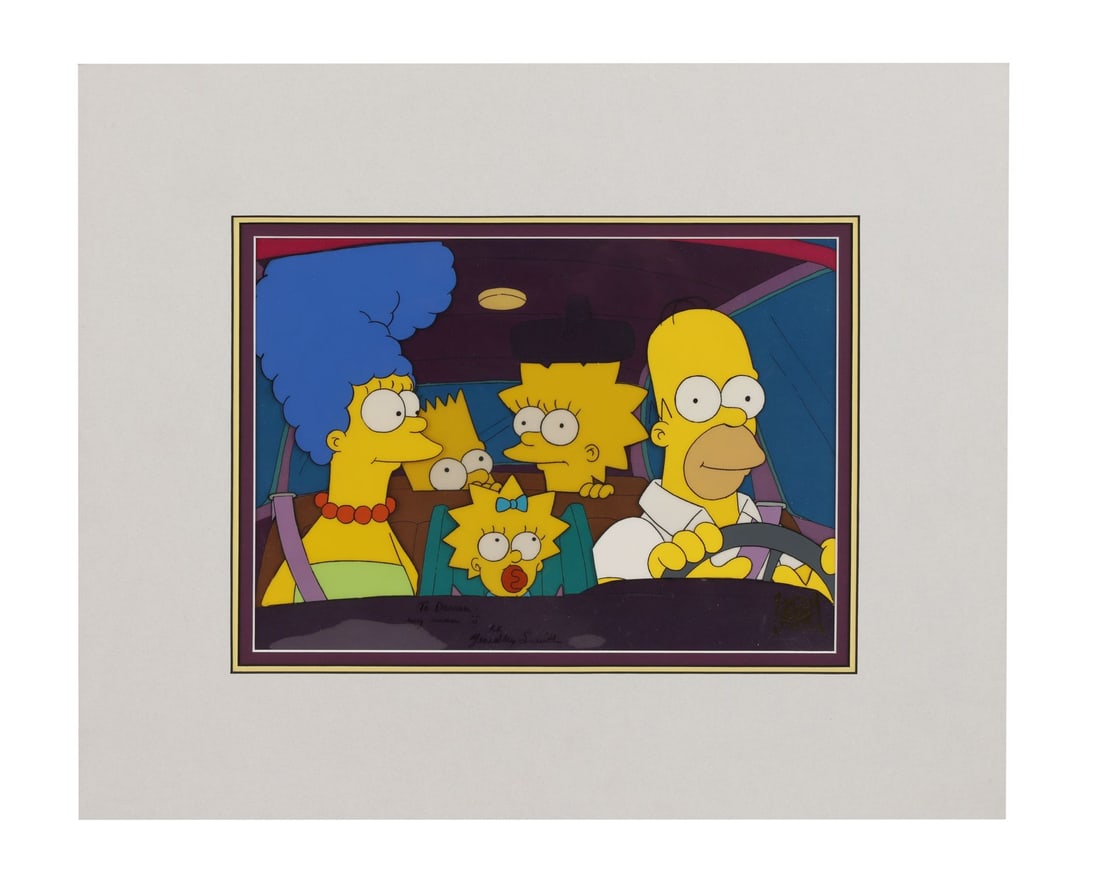 THE SIMPSONS (T.V. SERIES, 1989-PRESENT) - Road Trip - Original Hand-Painted Production Cel Setup (1 of 3)