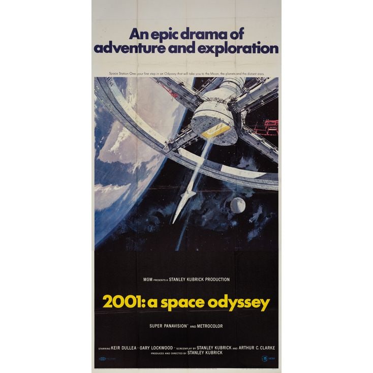 2001: A SPACE ODYSSEY - Three Sheet (41" x 78"); The Collection of the Late J. Stephen Ryan; Very: 2001: A SPACE ODYSSEY Three Sheet (41" x 78") ; The Collection of the Late J. Stephen Ryan Very Fine- Folded; Artwork by Robert McCall MGM, 1968 Printed on two panels