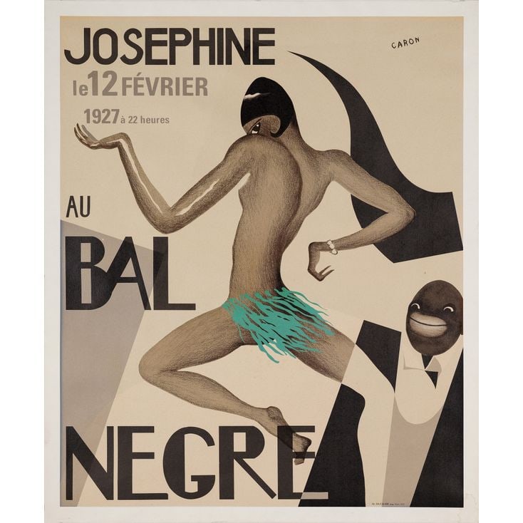 AU BAL NEGRE - Lithographic Poster (25.5" x 32.25"); Very Fine+ on Linen: AU BAL NEGRE Lithographic Poster (25.5" x 32.25") ; Very Fine+ on Linen; Artwork by Andre-Charles Caron c.1950s Based upon the original poster, designed by Paul Coli