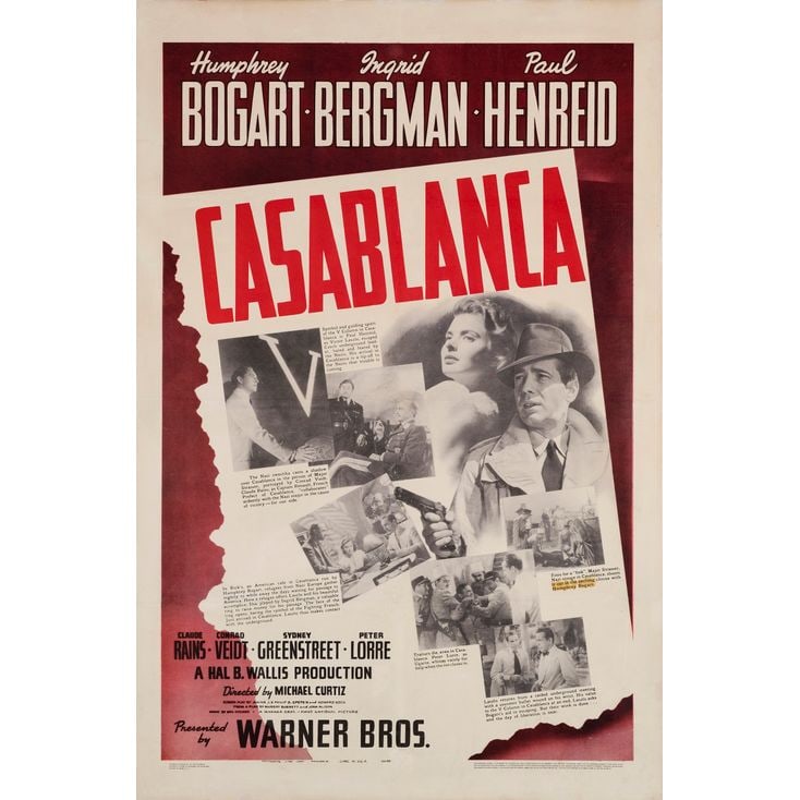 CASABLANCA - One Sheet (27" x 41"); Very Fine- on Linen (1 of 1)