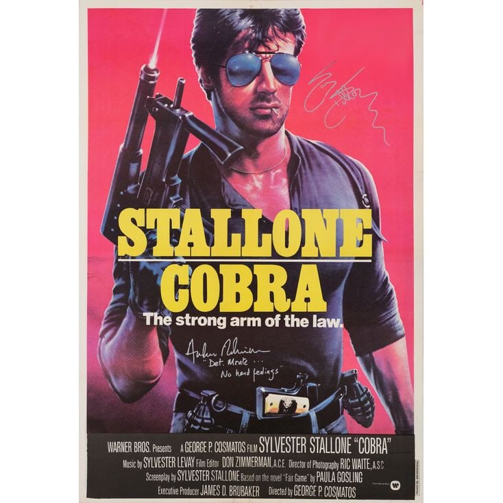 COBRA - Lebanese Poster (27.5" x 40.25") Signed by Sylvester Stallone and Andrew Robinson (Beckett (1 of 1)