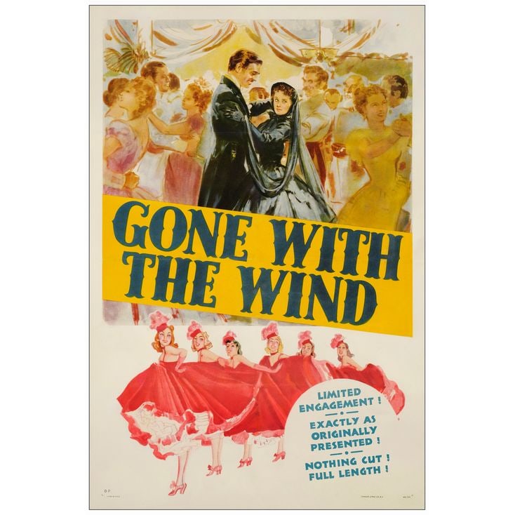 GONE WITH THE WIND - One Sheet (27" x 41"); First General Release, Style DP; Very Fine- on Linen (1 of 1)