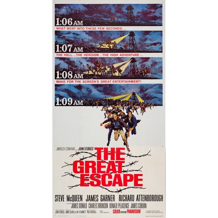 THE GREAT ESCAPE - Three Sheet (41" x 79"); The Collection of the Late J. Stephen Ryan; Near Mint: THE GREAT ESCAPE Three Sheet (41" x 79") ; The Collection of the Late J. Stephen Ryan Near Mint Folded; Artwork by Frank McCarthy United Artists, 1963 Printed on two p