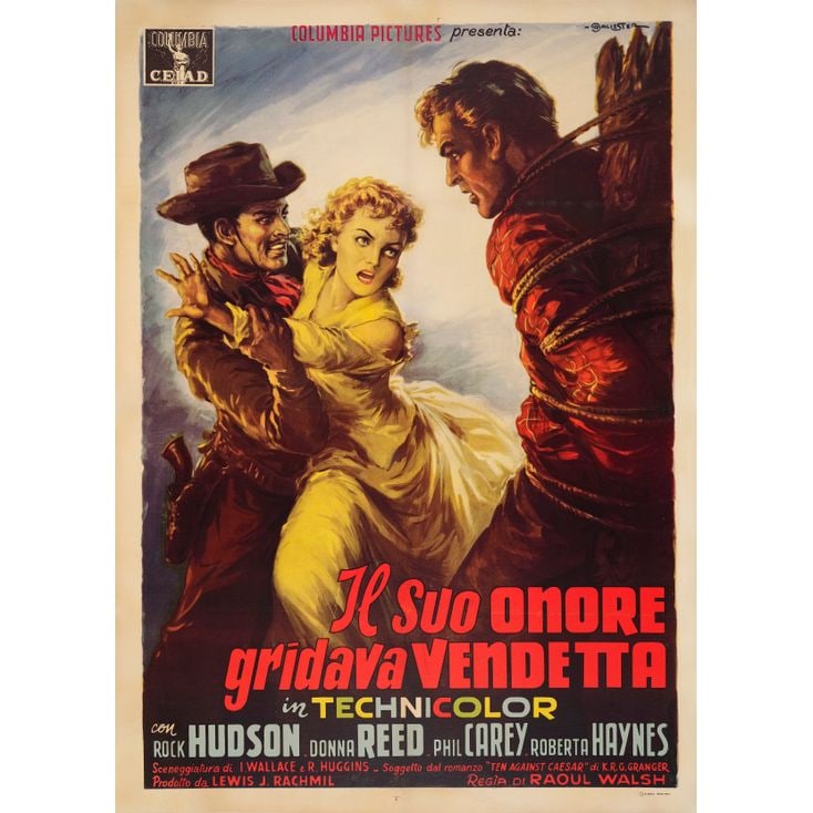 GUN FURY - Italian Two Fogli (39" x 55"); Fine+ on Linen: GUN FURY Italian Two Fogli (39" x 55") ; Fine+ on Linen; Artwork by Anselmo Ballester Columbia, 1955 This poster features dramatic artwork of the leading lady, Donna