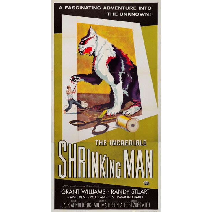 THE INCREDIBLE SHRINKING MAN - Three Sheet (41" x 79"); The Collection of the Late J. Stephen Ryan;: THE INCREDIBLE SHRINKING MAN Three Sheet (41" x 79") ; The Collection of the Late J. Stephen Ryan Near Mint Folded; Artwork by Reynold Brown Universal-International, 1957