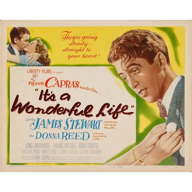 IT'S A WONDERFUL LIFE - Title Lobby Card (11" x 14"); The Collection of the Late J. Stephen Ryan;: IT'S A WONDERFUL LIFE Title Lobby Card (11" x 14") ; The Collection of the Late J. Stephen Ryan Very Fine- RKO, 1946 This beautiful, sought-after title lobby card from