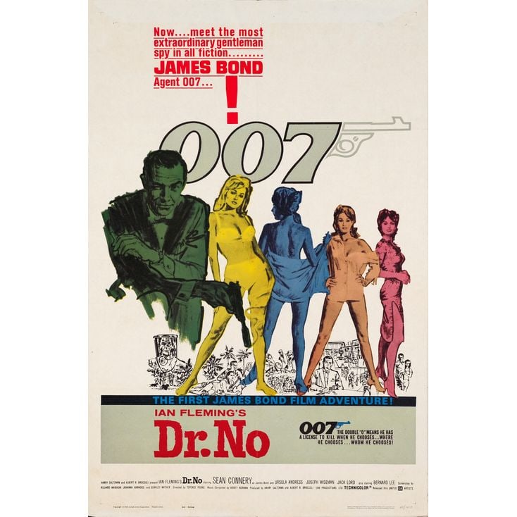 JAMES BOND: DR. NO - One Sheet (27" x 41"); Yellow Smoke Style; Very Fine Folded (1 of 1)