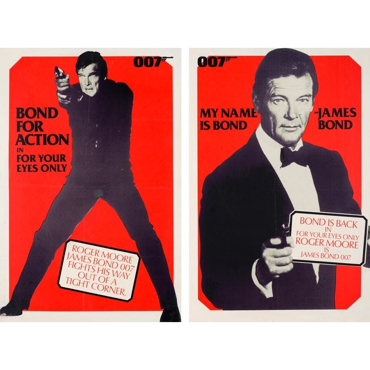 JAMES BOND: FOR YOUR EYES ONLY - Marler Haley British Double Crowns (2) (20" x 30"); (1 of 3)
