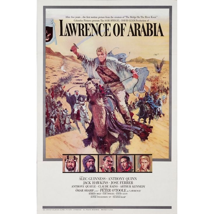 LAWRENCE OF ARABIA - One Sheet (27" x 41"); Roadshow Style A; Near Mint Folded: LAWRENCE OF ARABIA One Sheet (27" x 41"); Roadshow Style A ; Near Mint Folded; Artwork by Howard Terpning Columbia, 1962 From David Lean's Best Picture-winning Academ