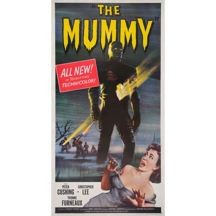 THE MUMMY - Three Sheet (42" x 79"); The Collection of the Late J. Stephen Ryan; Very Fine on Linen: THE MUMMY Three Sheet (42" x 79") ; The Collection of the Late J. Stephen Ryan Very Fine on Linen; Artwork by Joseph Smith Universal-International, 1959 Featuring acti