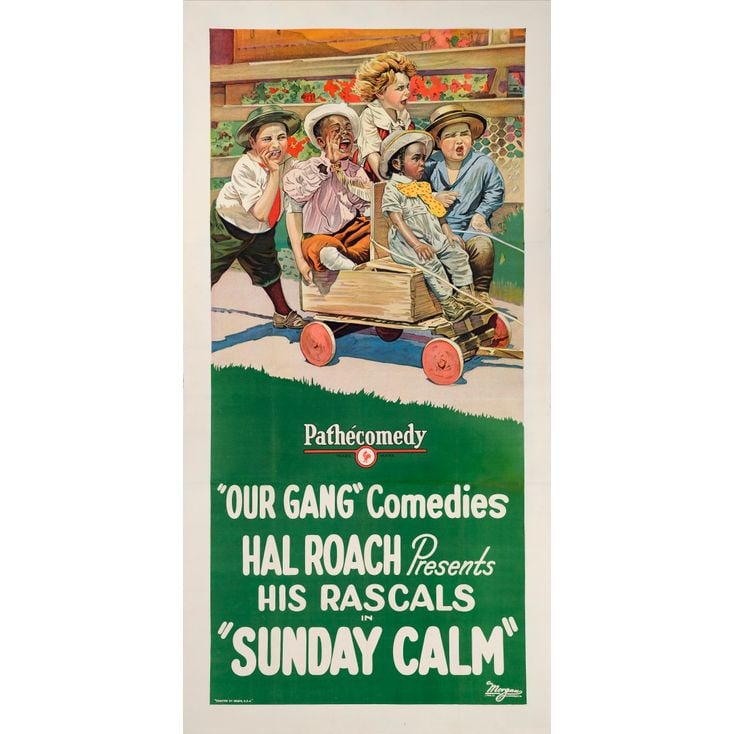 OUR GANG: SUNDAY CALM - Three Sheet (41" x 79"); Stone Lithograph; Very Fine- on Linen: OUR GANG: SUNDAY CALM Three Sheet (41" x 79"); Stone Lithograph ; Very Fine- on Linen Pathe, 1923 From producer Hal Roach's extremely popular "Our Gang" series is thi