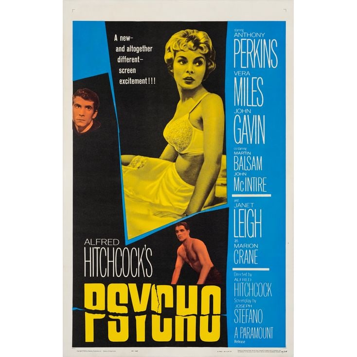PSYCHO - One Sheet (27" x 41"); The Collection of the Late J. Stephen Ryan; Very Fine- on Linen: PSYCHO One Sheet (27" x 41") ; The Collection of the Late J. Stephen Ryan Very Fine- on Linen Paramount, 1960 This example of the film's legendary one sheet was profes