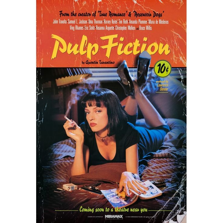 PULP FICTION - One Sheet (27" x 40"); Withdrawn Lucky Strike Style; Very Fine+ Rolled: PULP FICTION One Sheet (27" x 40"); Withdrawn Lucky Strike Style ; Very Fine+ Rolled Miramax, 1994 This US poster has been reprinted for decades - buy the original he