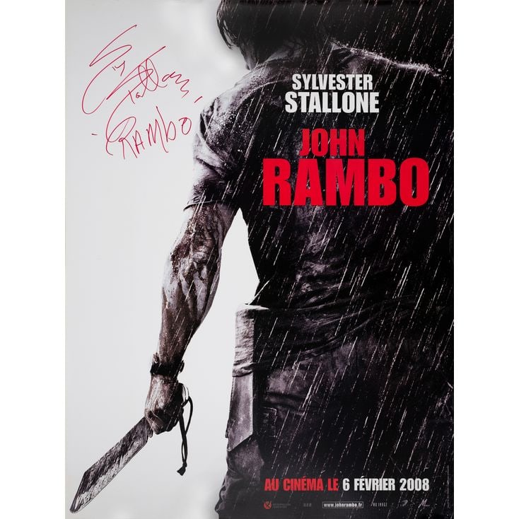 RAMBO - French Grande (46.5" x 62.5") Signed by Sylvester Stallone (Beckett COA); Advance; Very Fine (1 of 1)
