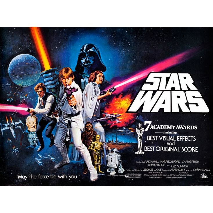 STAR WARS: A NEW HOPE - Full-Bleed British Quad (40" x 30"); Academy Awards Style C; Very Fine+ (1 of 1)
