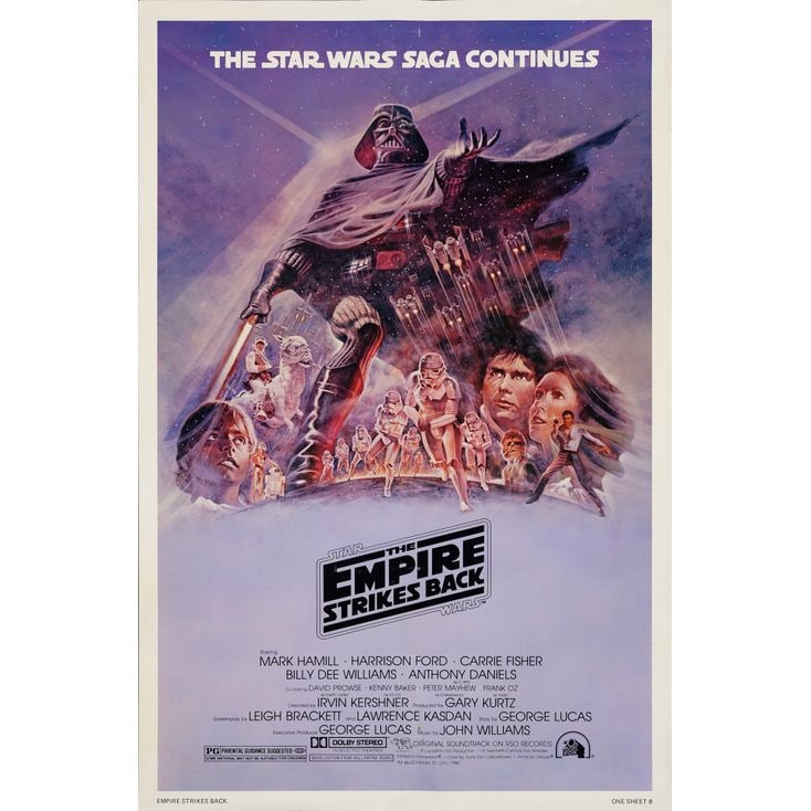 STAR WARS: THE EMPIRE STRIKES BACK - One Sheet (27" x 41"); Style B, Purple Variant; Fine+ Rolled (1 of 1)
