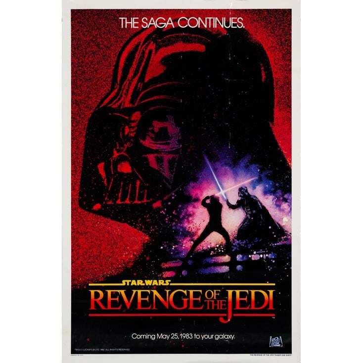 STAR WARS: RETURN OF THE JEDI - One Sheet (27" x 41"); Recalled Dated Advance "Revenge" Style; Fine+ (1 of 1)
