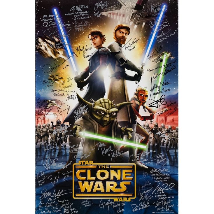 STAR WARS: THE CLONE WARS - Full-Bleed British Poster (24" x 36") Signed by Matt Lanter, Dave (1 of 1)