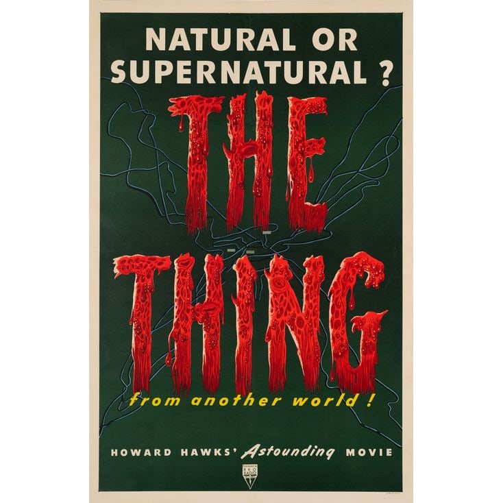 THE THING FROM ANOTHER WORLD - One Sheet (27" x 41"); The Collection of the Late J. Stephen Ryan;: THE THING FROM ANOTHER WORLD One Sheet (27" x 41") ; The Collection of the Late J. Stephen Ryan Fine+ on Linen RKO, 1951 In the classic original version produced by Ho