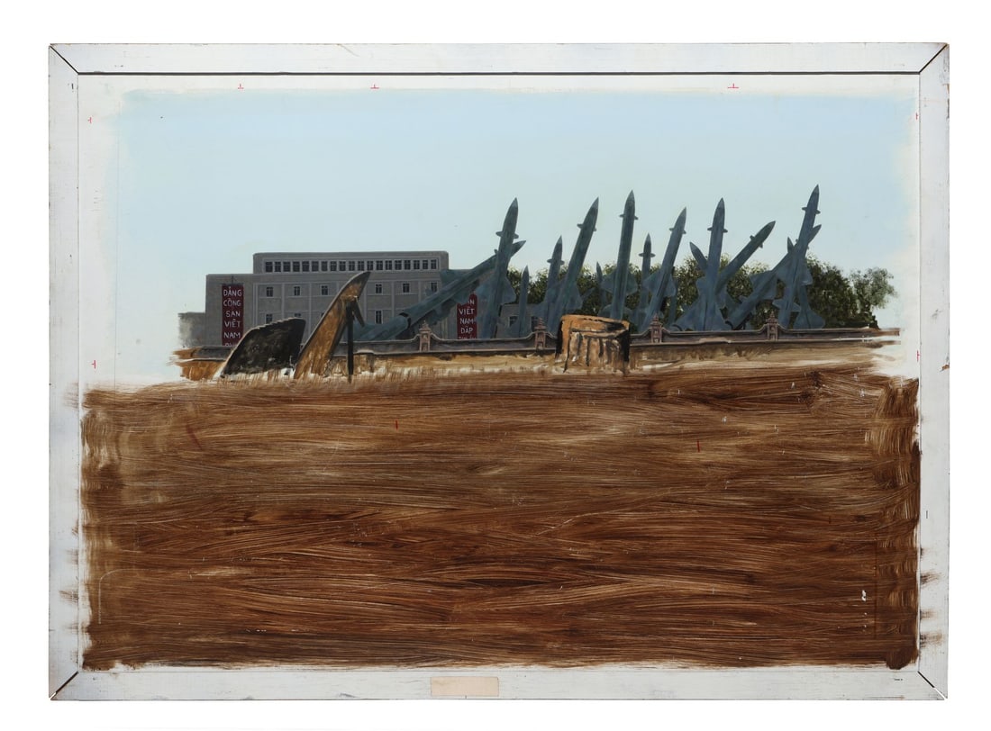 FLIGHT OF THE INTRUDER (1991) - Matthew Yuricich Collection: Framed Hand-Painted Matthew Yuricich: FLIGHT OF THE INTRUDER (1991) - Matthew Yuricich Collection: Framed Hand-Painted Matthew Yuricich SAM City Matte Painting - A framed matte painting of SAM City hand-painted by Matthew Yuricich from th