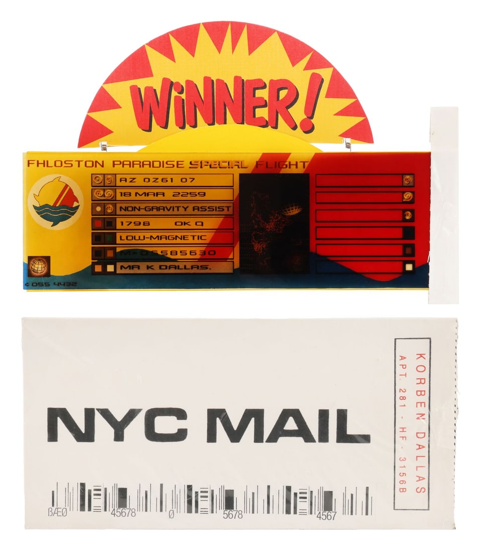 THE FIFTH ELEMENT (1997) - Korben Dallas' (Bruce Willis) Fhloston Winning Ticket (1 of 9)