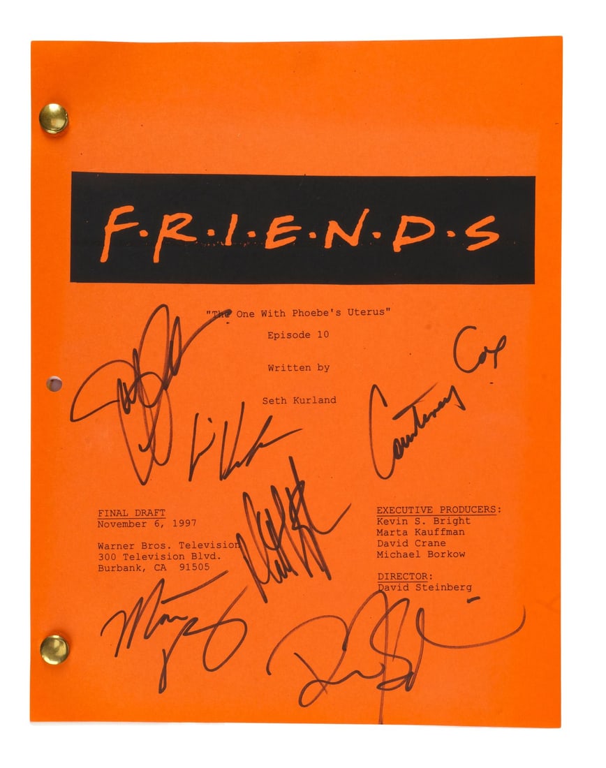 FRIENDS (T.V. SERIES, 1994-2004) - Cast-Autographed "The One with Phoebe's Uterus" Script (1 of 6)