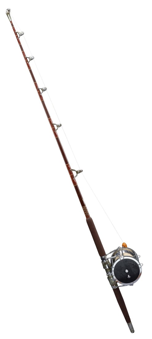 JAWS (1975) - Quint's (Robert Shaw) Screen- and Photo-Matched Fenwick Deluxe 670 130 lb. Fishing Rod (1 of 20)