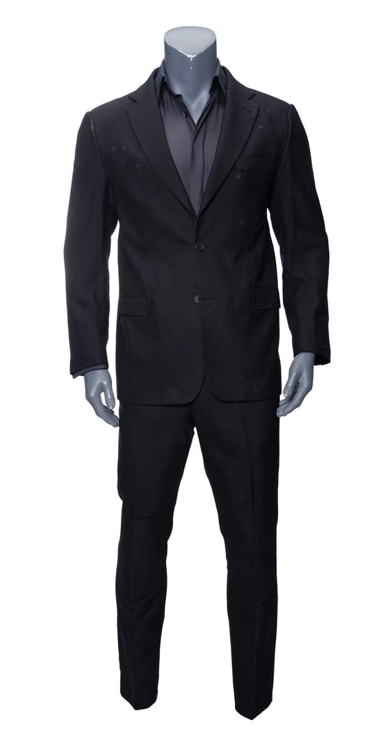 JOHN WICK: CHAPTER 4 (2023) - John Wick's Bullet-Struck Stunt Ensemble: JOHN WICK: CHAPTER 4 (2023) - John Wick's Bullet-Struck Stunt Ensemble - John Wick's bullet-struck stunt ensemble from Chad Stahelski's John Wick: Chapter 4. After he killed the Elder in the Moroccan