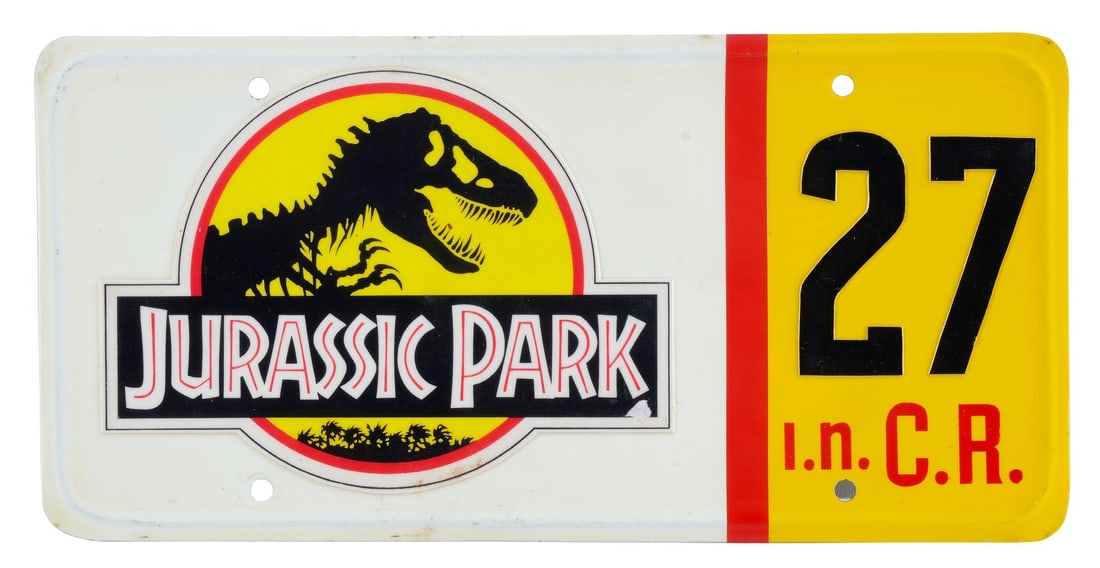 JURASSIC PARK (1993) - Park Jeep License Plate (1 of 4)