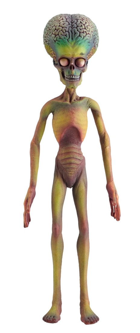 MARS ATTACKS! (1996) - Stop-Motion Martian Puppet: MARS ATTACKS! (1996) - Stop-Motion Martian Puppet - A stop-motion Martian puppet from Tim Burton's Mars Attacks! Based on the Topps trading card series, the film saw Martian invaders terrorizing human