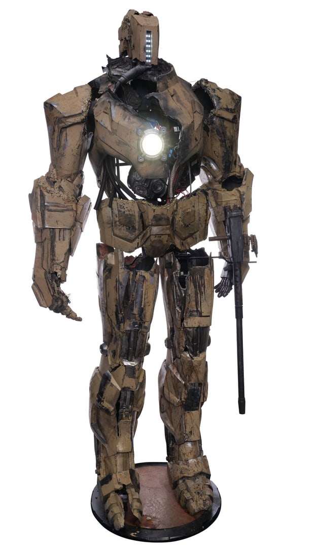 IRON MAN 2 (2010) - Light-Up Distressed HammerTech Army Drone on Display: IRON MAN 2 (2010) - Light-Up Distressed HammerTech Army Drone on Display - A light-up distressed HammerTech Army drone on display from Jon Favreau's Iron Man 2. With the assistance of rival