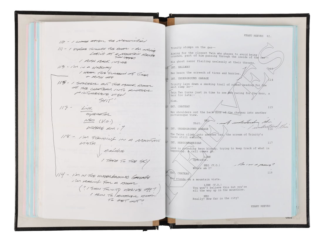 THE MATRIX RELOADED (2003) - Keanu Reeves' Personal Bound Hand-Annotated Script - 10