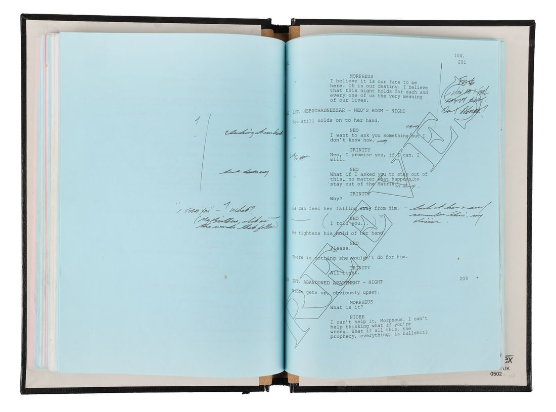 THE MATRIX RELOADED (2003) - Keanu Reeves' Personal Bound Hand-Annotated Script - 11