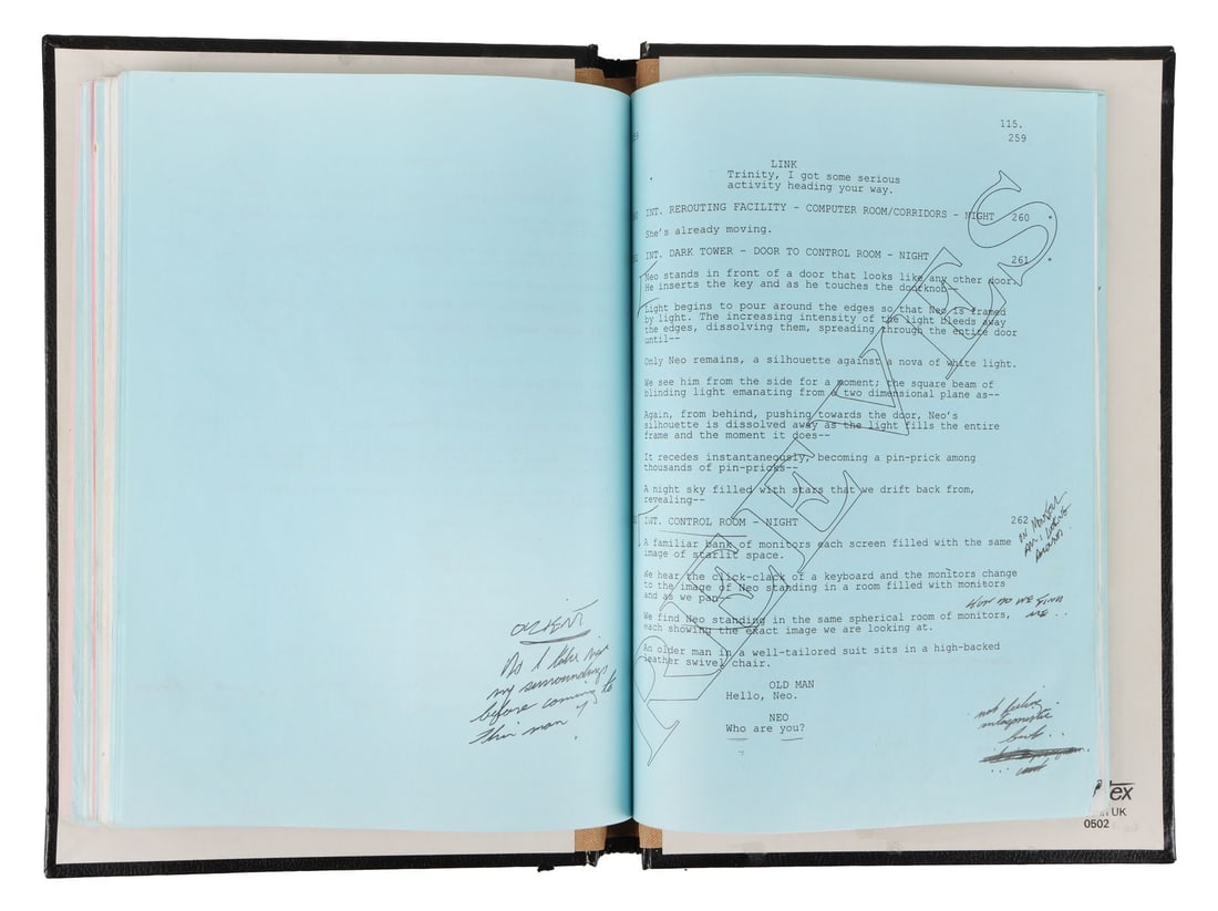 THE MATRIX RELOADED (2003) - Keanu Reeves' Personal Bound Hand-Annotated Script - 12