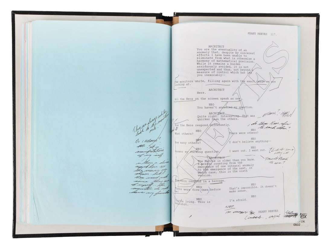 THE MATRIX RELOADED (2003) - Keanu Reeves' Personal Bound Hand-Annotated Script - 13