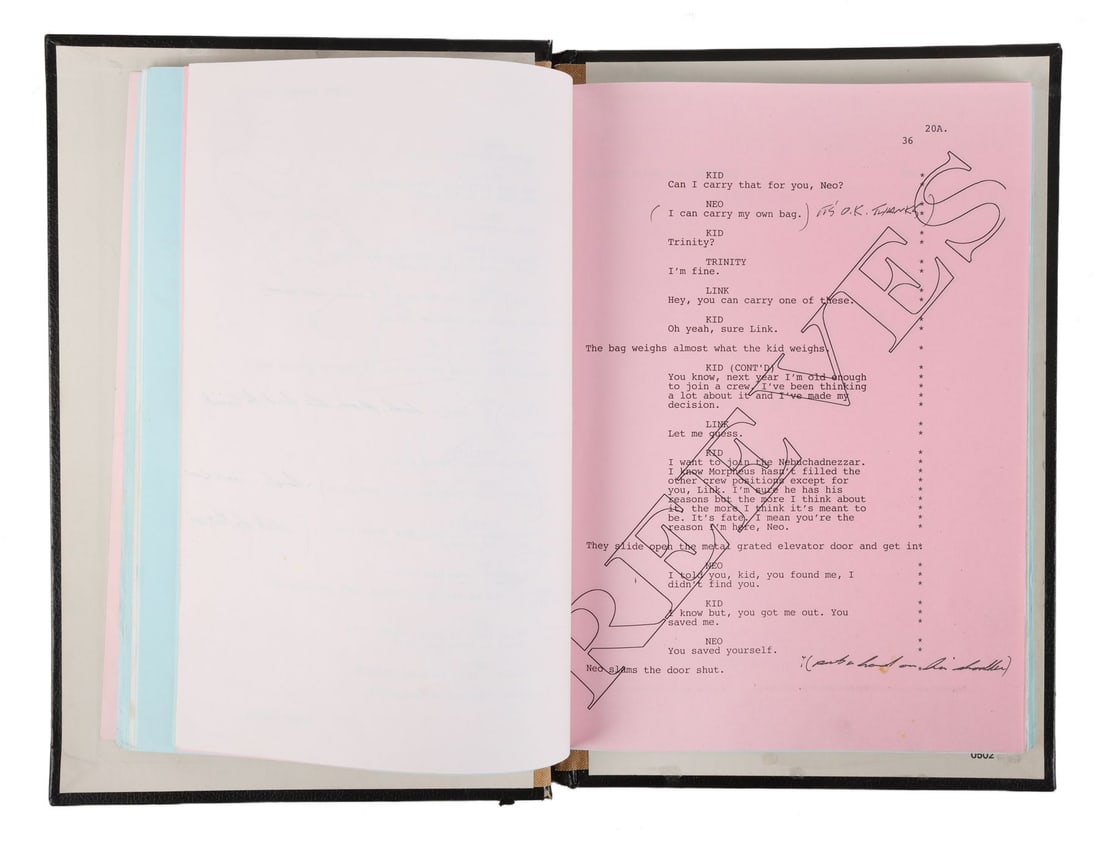 THE MATRIX RELOADED (2003) - Keanu Reeves' Personal Bound Hand-Annotated Script - 8