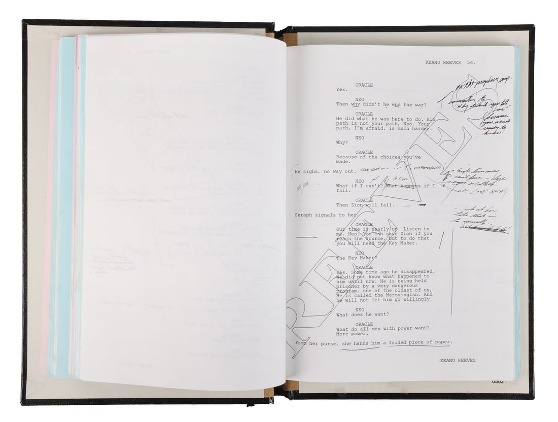 THE MATRIX RELOADED (2003) - Keanu Reeves' Personal Bound Hand-Annotated Script - 9