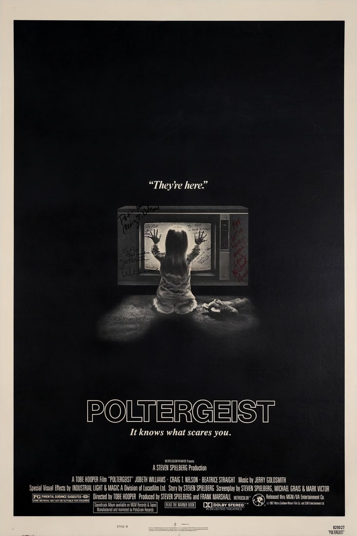 POLTERGEIST (1982) - Key Cast-Autographed Style "B" One-Sheet (1 of 2)