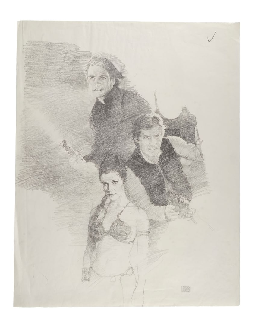 STAR WARS: RETURN OF THE JEDI (1983) - Hand-Drawn Kazuhiko Sano Style "B" One-Sheet Concept Sketch (1 of 4)