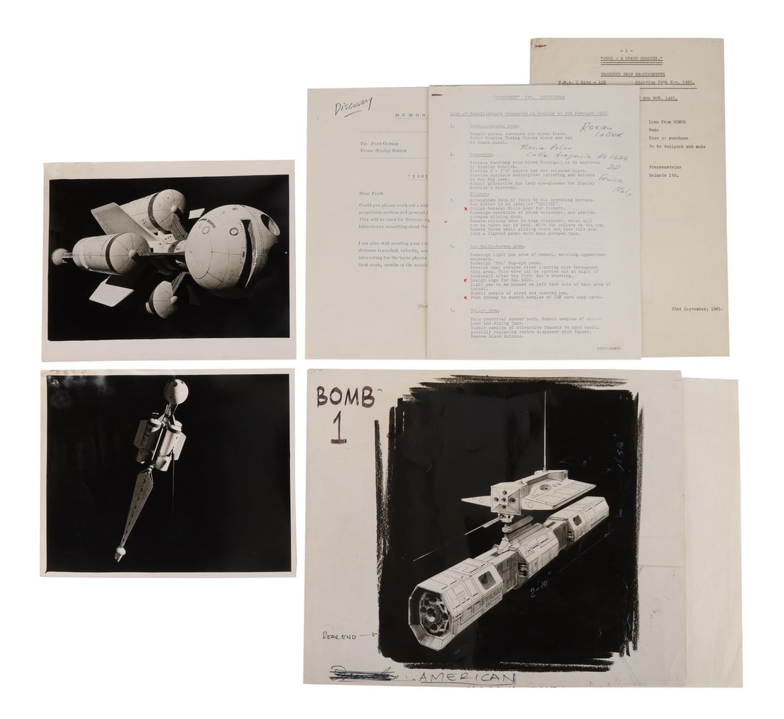 2001: A SPACE ODYSSEY (1968) - Stanley Kubrick Memo, Pair of Discovery Model Photos, ''Bomb 1'' (1 of 12)
