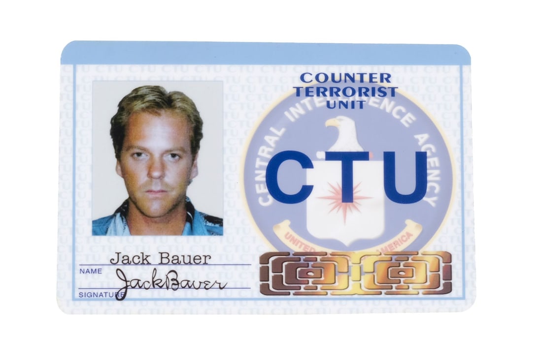 24 (T.V. SERIES, 2001 - 2010) - Jack Bauer's (Kiefer Sutherland) CTU ID: 24 (T.V. SERIES, 2001 - 2010) - Jack Bauer's (Kiefer Sutherland) CTU ID - Jack Bauer's (Kiefer Sutherland) CTU ID from the series 24. Throughout Season 1, Bauer carried his CTU credentials during his