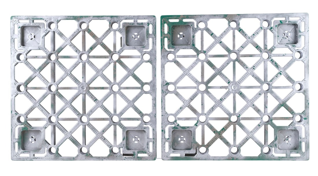 ALIENS (1986) - Pair of Full-Size USS Sulaco Floor Tiles: ALIENS (1986) - Pair of Full-Size USS Sulaco Floor Tiles - A pair of full-size USS Sulaco floor tiles from James Cameron's Aliens. Distinctive floor tiles were present throughout the USS Sulaco's