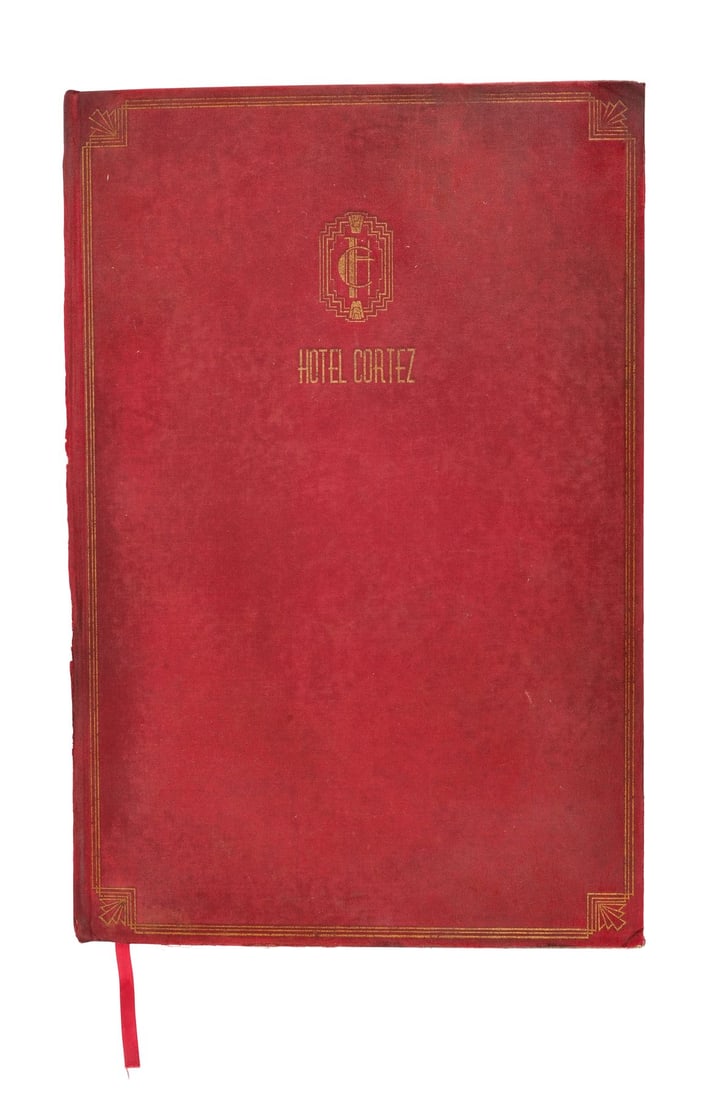 AMERICAN HORROR STORY (T.V. SERIES, 2011 - 2024) - Hotel Cortez Guest Book: AMERICAN HORROR STORY (T.V. SERIES, 2011 - 2024) - Hotel Cortez Guest Book - A Hotel Cortez guest book from Ryan Murphy and Brad Falchuk's American Horror Story: Hotel. The Hotel Cortez's guest book