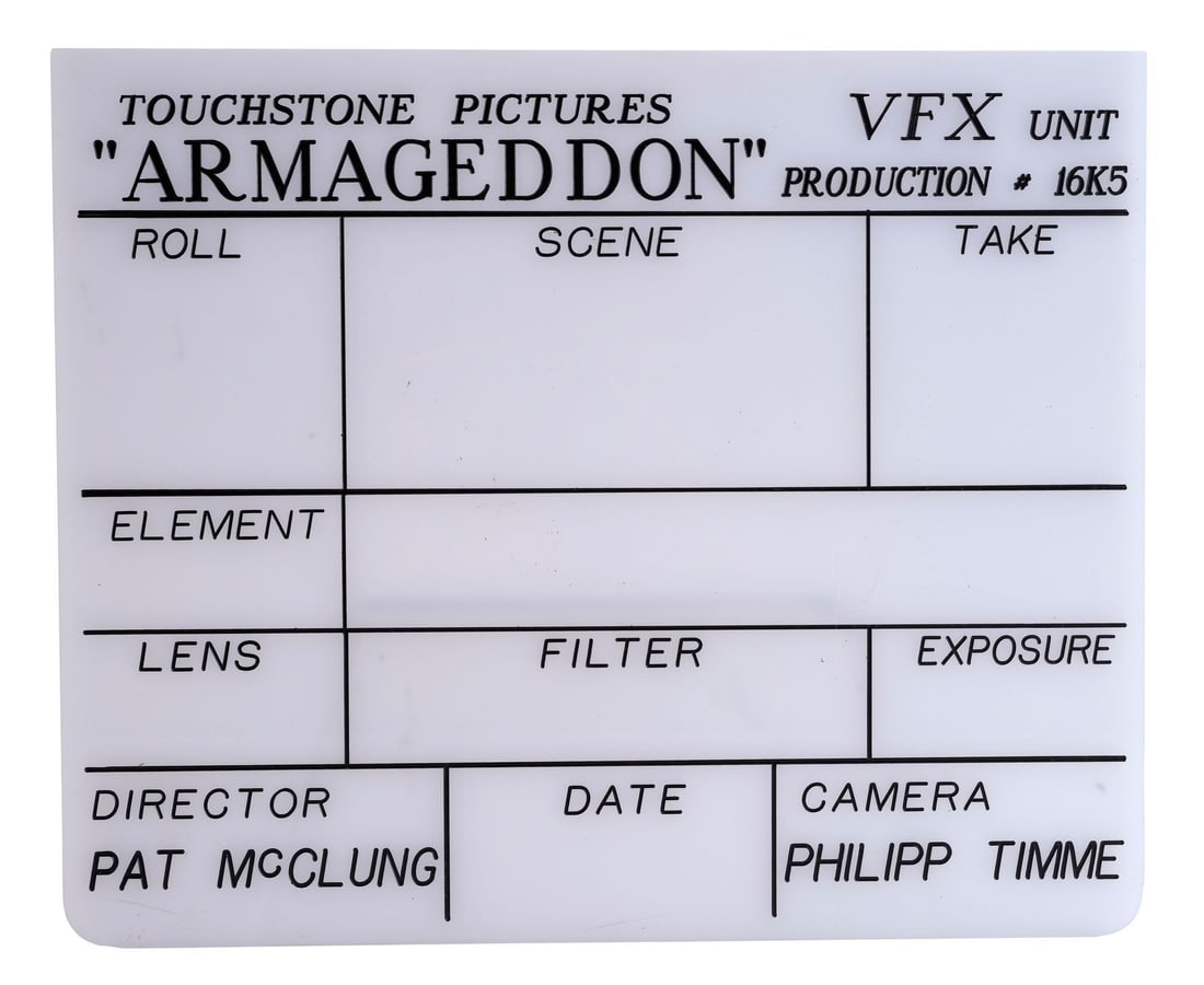 ARMAGEDDON (1998) - VFX Unit Clapperboard Slate (1 of 4)